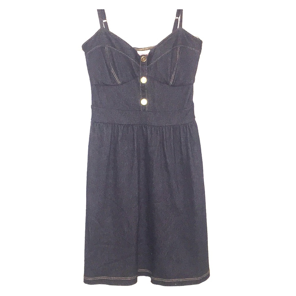Black/blue jean material spaghetti strap dress